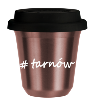Tasse 240 ml OR ROSE "Tarnów", avec couvercle noir Tasse 240 ml OR ROSE "Tarnów", avec couvercle noir