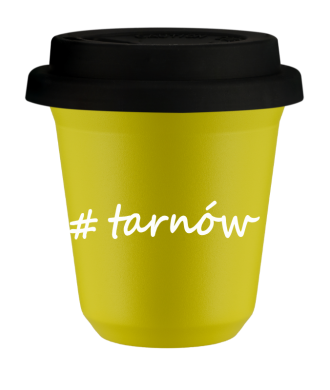 Tasse 240 ml JAUNE "Tarnów", avec couvercle noir Tasse 240 ml JAUNE "Tarnów", avec couvercle noir