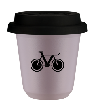 Tasse 80 ml LAVANDE "Vélo 1 (noir)", avec couvercle noir Tasse 80 ml LAVANDE "Vélo 1 (noir)", avec couvercle noir