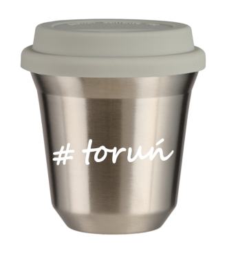 Tasse 150 ml ARGENT "Toruń", avec couvercle blanc Tasse 150 ml ARGENT "Toruń", avec couvercle blanc