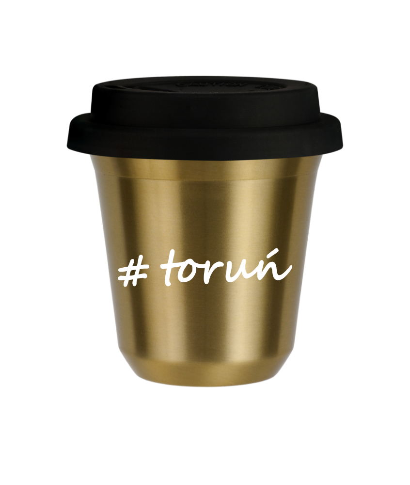 Tasse 150 ml OR "Toruń", avec couvercle noir Tasse 150 ml OR "Toruń", avec couvercle noir