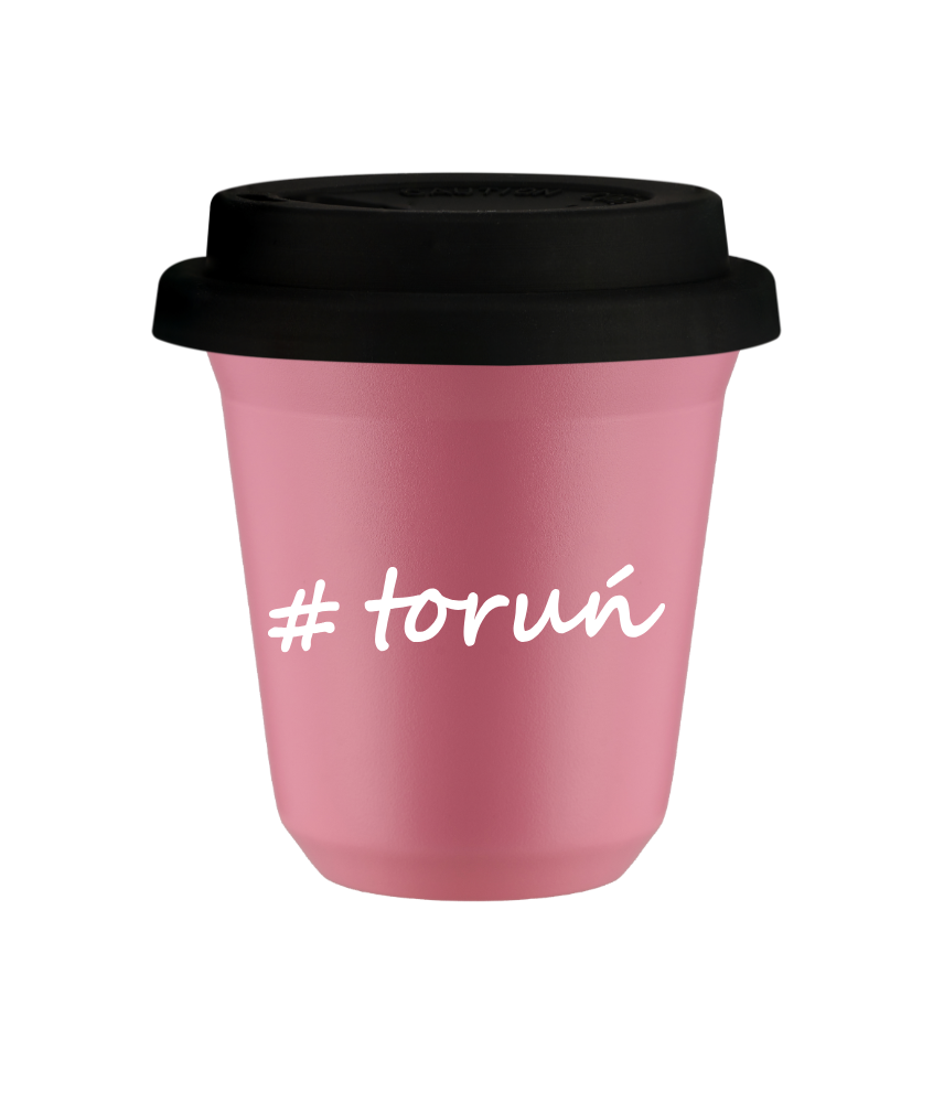 Tasse 150 ml ROSE "Toruń", avec couvercle noir Tasse 150 ml ROSE "Toruń", avec couvercle noir