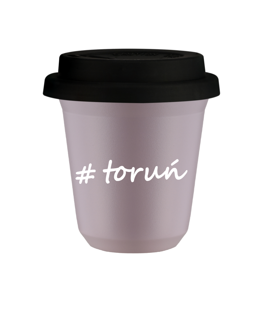 Tasse 80 ml LAVANDE "Toruń", avec couvercle noir Tasse 80 ml LAVANDE "Toruń", avec couvercle noir