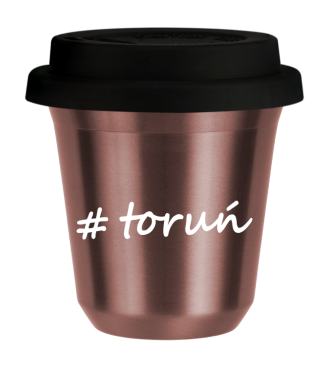 Tasse 150 ml OR ROSE "Toruń", avec couvercle noir Tasse 150 ml OR ROSE "Toruń", avec couvercle noir