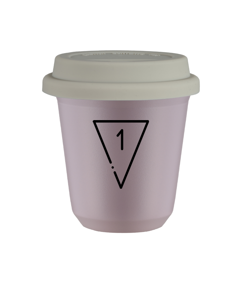 Tasse 80 ml LAVANDE "1", avec couvercle blanc