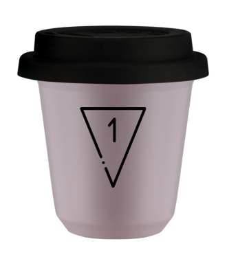 Tasse 80 ml LAVANDE "1 (noir)", avec couvercle noir Tasse 80 ml LAVANDE "1 (noir)", avec couvercle noir