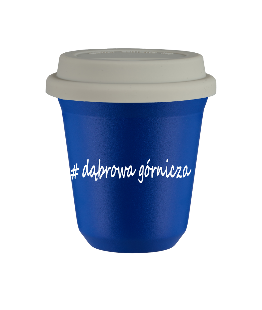 Tasse 240 ml BLEU "Wałbrzych", avec couvercle blanc Tasse 240 ml BLEU "Wałbrzych", avec couvercle blanc