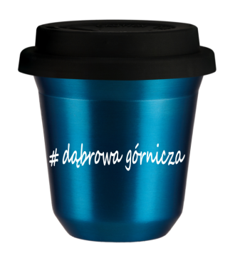 Tasse 150 ml BLEU MÉTALLIQUE "Wałbrzych", avec couvercle noir Tasse 150 ml BLEU MÉTALLIQUE "Wałbrzych", avec couvercle noir