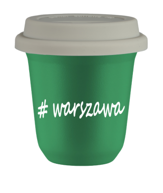 Tasse 240 ml VERT "Warszawa", avec couvercle blanc Tasse 240 ml VERT "Warszawa", avec couvercle blanc