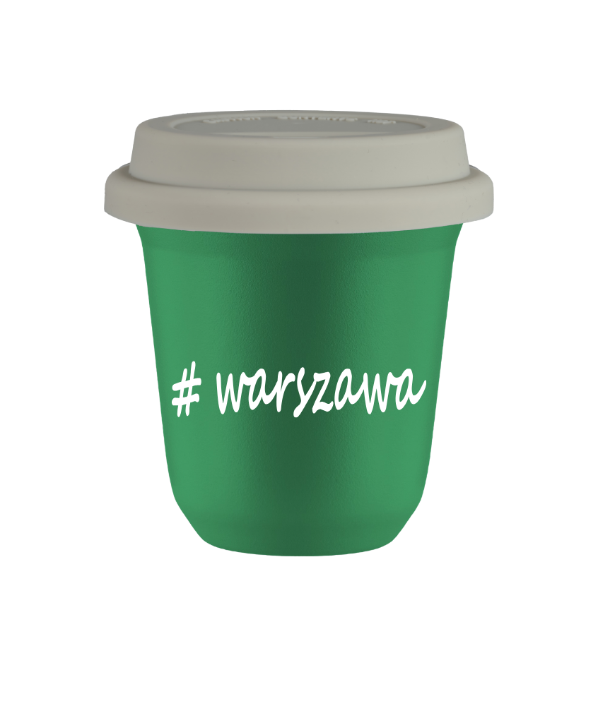 Tasse 240 ml VERT "Warszawa", avec couvercle blanc Tasse 240 ml VERT "Warszawa", avec couvercle blanc