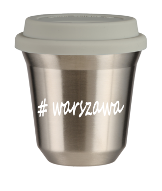 Tasse 150 ml ARGENT "Warszawa", avec couvercle blanc Tasse 150 ml ARGENT "Warszawa", avec couvercle blanc
