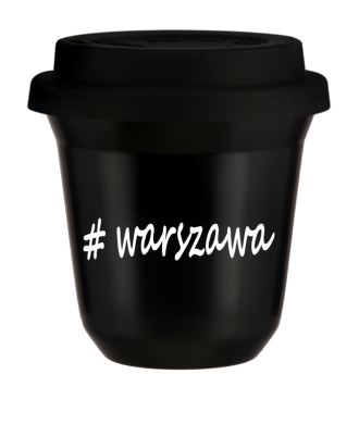 Tasse 240 ml NOIR "Warszawa", avec couvercle noir Tasse 240 ml NOIR "Warszawa", avec couvercle noir