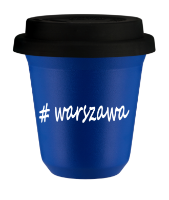 Tasse 150 ml BLEU "Warszawa", avec couvercle noir Tasse 150 ml BLEU "Warszawa", avec couvercle noir