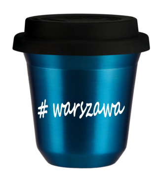 Tasse 80 ml BLEU MÉTALLIQUE "Warszawa", avec couvercle noir Tasse 80 ml BLEU MÉTALLIQUE "Warszawa", avec couvercle noir