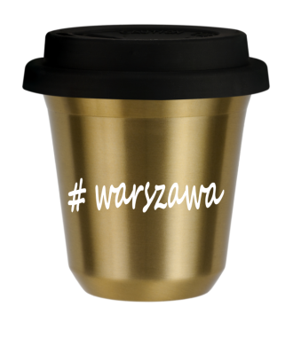 Tasse 150 ml OR "Warszawa", avec couvercle noir Tasse 150 ml OR "Warszawa", avec couvercle noir
