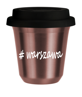 Tasse 240 ml OR ROSE "Warszawa", avec couvercle noir Tasse 240 ml OR ROSE "Warszawa", avec couvercle noir