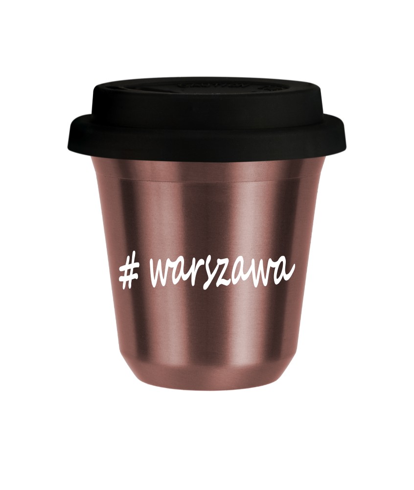 Tasse 240 ml OR ROSE "Warszawa", avec couvercle noir Tasse 240 ml OR ROSE "Warszawa", avec couvercle noir