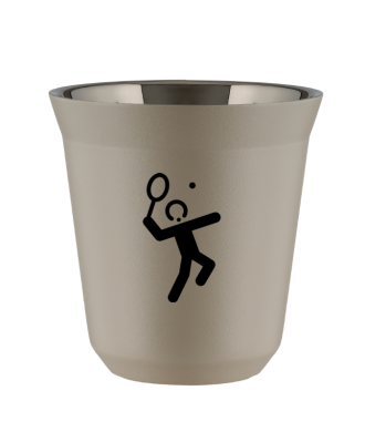 Tasse 80 ml BEIGE "Tennis 2 (noir)" Tasse 80 ml BEIGE "Tennis 2 (noir)"