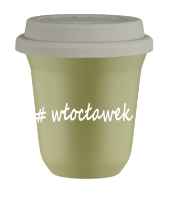 Tasse 240 ml PISTACHE "Włocławek", avec couvercle blanc Tasse 240 ml PISTACHE "Włocławek", avec couvercle blanc