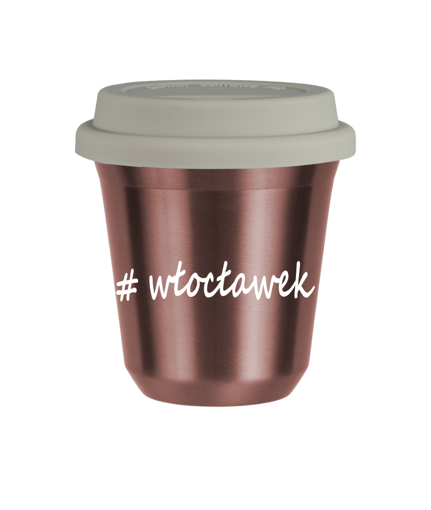 Tasse 240 ml OR ROSE "Włocławek", avec couvercle blanc Tasse 240 ml OR ROSE "Włocławek", avec couvercle blanc