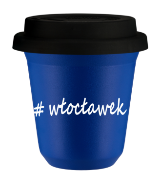 Tasse 240 ml BLEU "Włocławek", avec couvercle noir Tasse 240 ml BLEU "Włocławek", avec couvercle noir