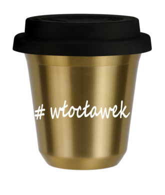 Tasse 240 ml OR "Włocławek", avec couvercle noir Tasse 240 ml OR "Włocławek", avec couvercle noir