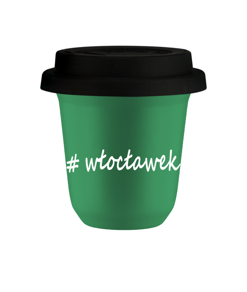 Tasse 240 ml VERT "Włocławek", avec couvercle noir Tasse 240 ml VERT "Włocławek", avec couvercle noir