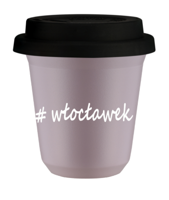 Tasse 240 ml LAVANDE "Włocławek", avec couvercle noir Tasse 240 ml LAVANDE "Włocławek", avec couvercle noir