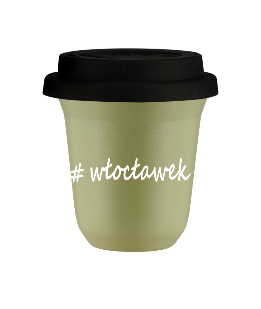 Tasse 80 ml PISTACHE "Włocławek", avec couvercle noir