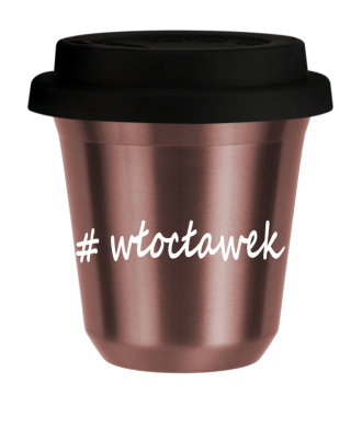 Tasse 240 ml OR ROSE "Włocławek", avec couvercle noir Tasse 240 ml OR ROSE "Włocławek", avec couvercle noir