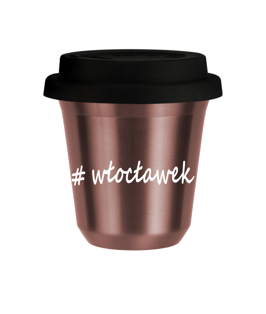 Tasse 240 ml OR ROSE "Włocławek", avec couvercle noir Tasse 240 ml OR ROSE "Włocławek", avec couvercle noir