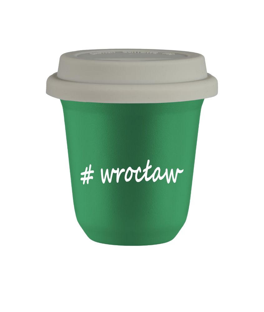 Tasse 80 ml VERT "Wrocław", avec couvercle blanc Tasse 80 ml VERT "Wrocław", avec couvercle blanc