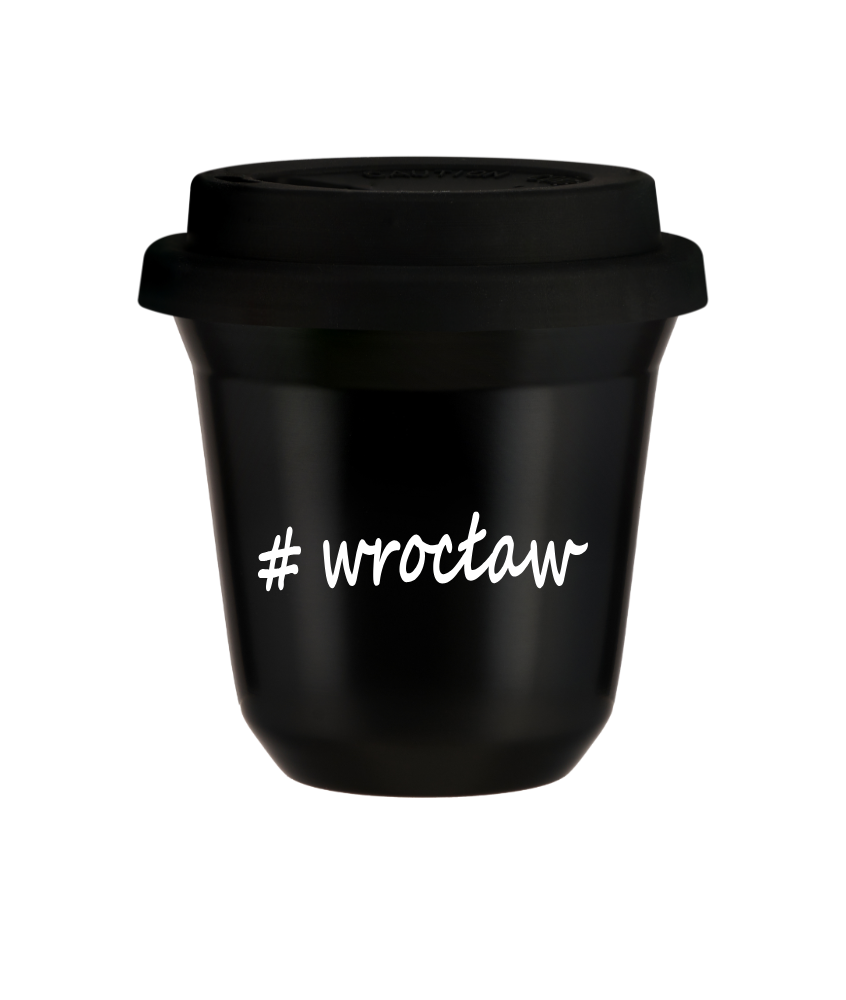 Tasse 150 ml NOIR "Wrocław", avec couvercle noir Tasse 150 ml NOIR "Wrocław", avec couvercle noir