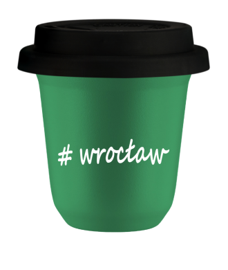 Tasse 240 ml VERT "Wrocław", avec couvercle noir Tasse 240 ml VERT "Wrocław", avec couvercle noir