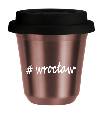 Tasse 150 ml OR ROSE "Wrocław", avec couvercle noir Tasse 150 ml OR ROSE "Wrocław", avec couvercle noir