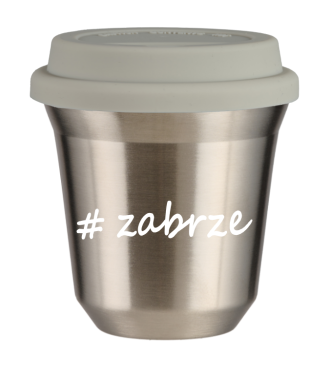 Tasse 240 ml ARGENT "Zabrze", avec couvercle blanc Tasse 240 ml ARGENT "Zabrze", avec couvercle blanc