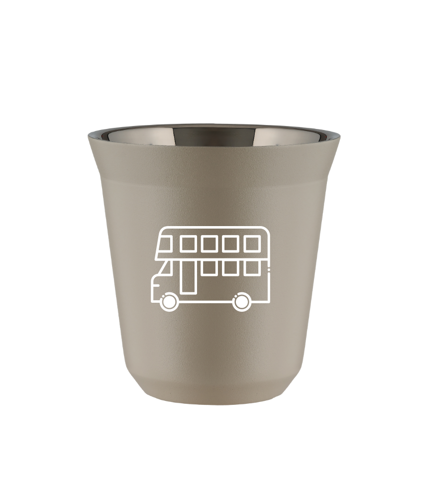 Tasse 80 ml BEIGE "Bus (blanc)"
