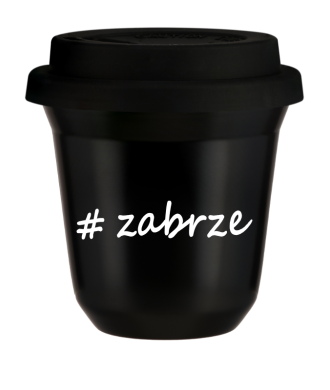 Tasse 240 ml NOIR "Zabrze", avec couvercle noir Tasse 240 ml NOIR "Zabrze", avec couvercle noir