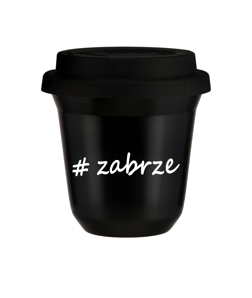 Tasse 240 ml NOIR "Zabrze", avec couvercle noir Tasse 240 ml NOIR "Zabrze", avec couvercle noir
