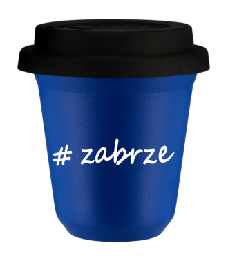 Tasse 240 ml BLEU "Zabrze", avec couvercle noir Tasse 240 ml BLEU "Zabrze", avec couvercle noir