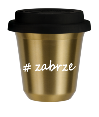 Tasse 240 ml OR "Zabrze", avec couvercle noir Tasse 240 ml OR "Zabrze", avec couvercle noir