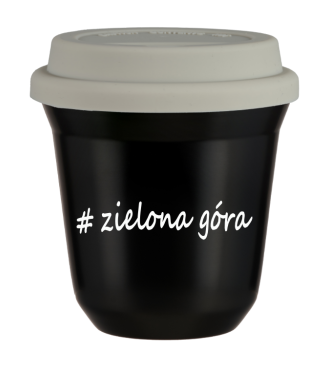 Tasse 150 ml NOIR "Zielona Góra", avec couvercle blanc Tasse 150 ml NOIR "Zielona Góra", avec couvercle blanc