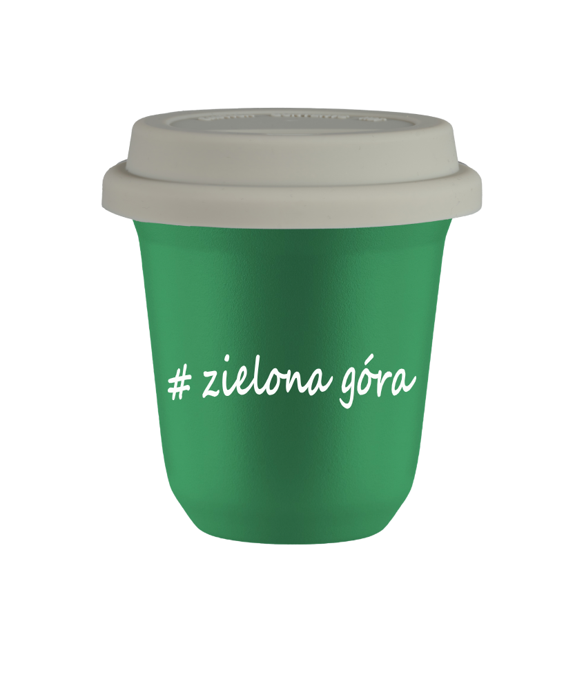 Tasse 150 ml VERT "Zielona Góra", avec couvercle blanc Tasse 150 ml VERT "Zielona Góra", avec couvercle blanc