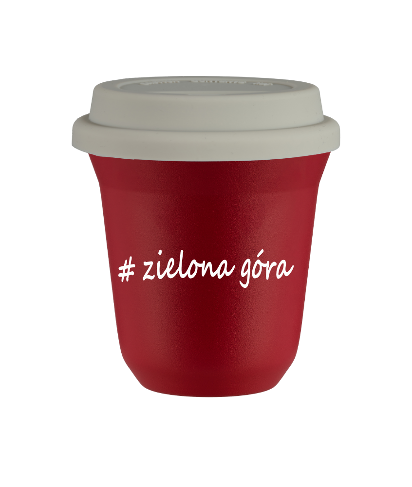 Tasse 80 ml ROUGE "Zielona Góra", avec couvercle blanc Tasse 80 ml ROUGE "Zielona Góra", avec couvercle blanc