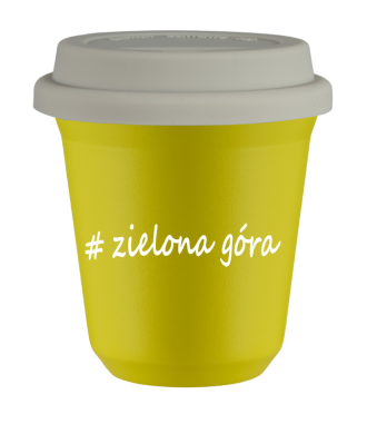 Tasse 240 ml JAUNE "Zielona Góra", avec couvercle blanc Tasse 240 ml JAUNE "Zielona Góra", avec couvercle blanc