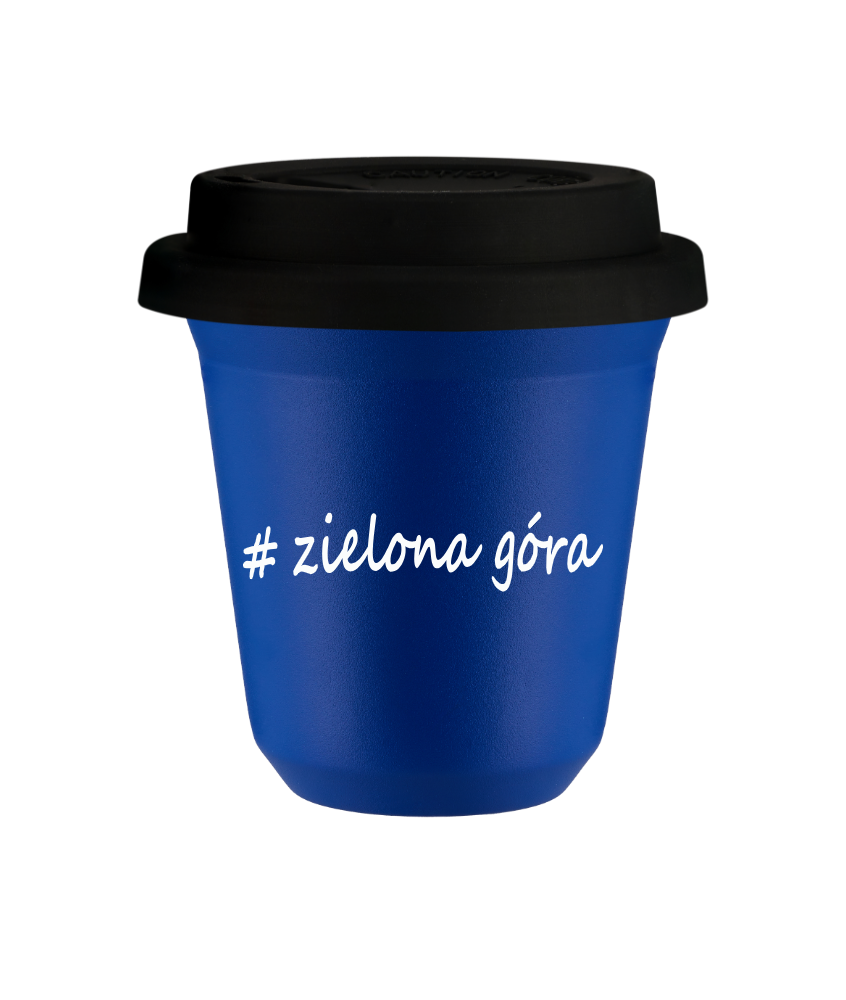 Tasse 150 ml BLEU "Zielona Góra", avec couvercle noir Tasse 150 ml BLEU "Zielona Góra", avec couvercle noir