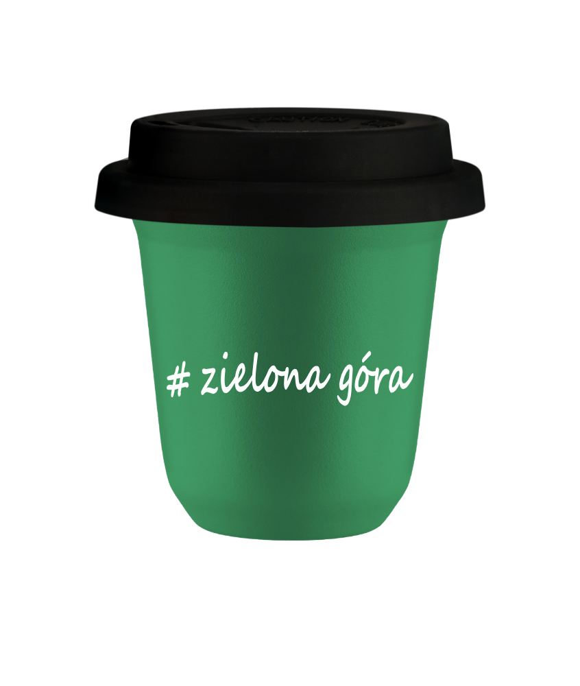 Tasse 80 ml VERT "Zielona Góra", avec couvercle noir Tasse 80 ml VERT "Zielona Góra", avec couvercle noir