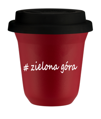 Tasse 240 ml ROUGE "Zielona Góra", avec couvercle noir Tasse 240 ml ROUGE "Zielona Góra", avec couvercle noir