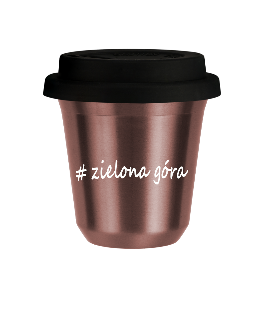 Tasse 240 ml OR ROSE "Zielona Góra", avec couvercle noir Tasse 240 ml OR ROSE "Zielona Góra", avec couvercle noir
