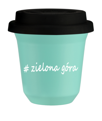 Tasse 240 ml TURQUOISE "Zielona Góra", avec couvercle noir Tasse 240 ml TURQUOISE "Zielona Góra", avec couvercle noir